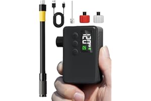 GPUTEK Bomba De Bicicleta Eléctrica, Bomba De Aire Portátil De Alta Presión De 120 PSI para Bicicletas Pequeñas con Medidor Digital para Válvulas Presta Y Schrader De Bicicletas De Carretera
