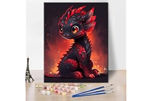TISHIRON Malowanie według liczb, smok, "zrób to sam", zestaw do malowania według liczb, dla dorosłych i dzieci, "zrób to sam", obraz na płótnie, akwarelowy, obraz olejny, obraz akrylowy, rzemiosło