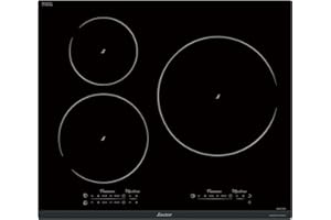 Sauter - SPI9544B - Plaque Induction - Table de Cuisson Encastrable - Noir - 3 Foyers - 7400W - Dimensions Encastrement : 56x49cm - Grand Foyer 28 cm - Fabriqué en France