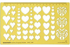 Traceease Heart Shapes Jewelery Settings Jewelry Templates Drafting Tools Jewellery Designing Stencils
