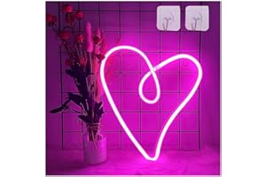 ENUOLI Cuore Segni al neon LED Neon Light Sign Segno decorazione della parete USB Carica/batteria al neon Night Light Pink Heart Heart Neon Segni luce per bambini Camera da letto San Valentino fest