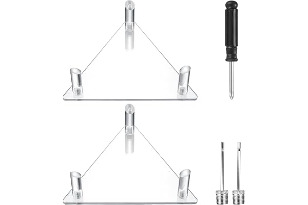 Lot de 2 supports triangulaires en acrylique transparent pour basket-ball, football, rugby, volley-ball