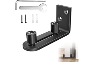 FENGJIAHUI Bodenführung Schiebetür, Schiebetür Führung, Verstellbare Boden Rollenführung aus Kohlenstoffstahl, Schwarz