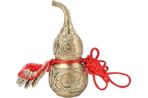 XGAGHB Ginyia Cucurbitáceas de latón, Calabaza Natrual Tradicional China Hecha a Mano Feng Shui Calabaza para la Riqueza, pacífica, Buena Suerte, decoración