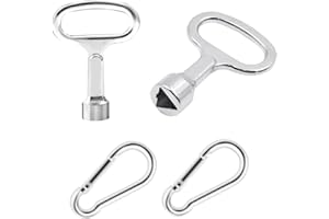 MHDUYEG 2 Pezzi Chiave Triangolare, Chiave Contatore Enel Chiave Triangolare Universale Chiave Triangolare Metallo Cassonetti Chiave Contatore Gas Per Cassette Acqua Luce e Gas con 2 Moschettoni