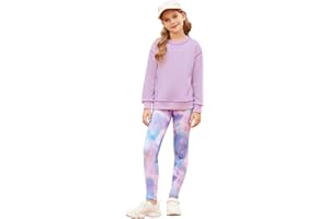 GRACE KARIN Mädchen Sweatshirt + Leggings Hose Set Langarm Trainingsanzug 2-teiliges Herbst Winter Sport Outfit für 6-14 Jahre