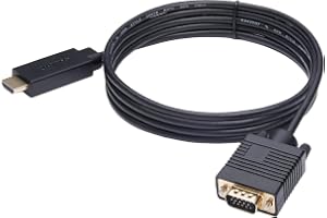 Amazon Basics HDMI till VGA-kabel, 1080p, guldpläterad, 1,8m (6ft), svart (inte dubbelriktad)
