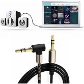 BUFFER&reg; 3.5mm AUX Cable Jack Male to Male L Type 1 Meter Audio Transfer Cable