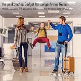 Flache Bauchtasche Reise Geldgürtel Money Belt + RFID-Blocker von Wilford & Sons –Hüfttasche mit 3 großen Taschen | Flach & enganliegend für Geld, Karten, Pass, IDs | Reisen, Sport | Damen, Herren - 