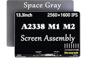 GBOLE A2338 M1 M2 2020 Bildschirm Ersatz für MacBook Pro Retina M1 M2 A2338 EMC 3578 8162 MYD83 MYD92 MYDA2 MYDC2 MNEQ3 MNEP3 MNEJ3 Full LED LCD Bildschirm Display Assembly Grau