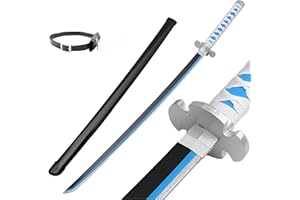 ZNLVZSH Demon Sword Cosplay Katanas Blade Prop For Kamado Tanjirou Samurai anime Ninja Sword Decorative Toys for Fans Anime Lovers Decorative Weapon Toys Wooden Model 41 Inches, B
