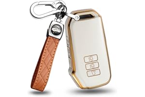 ontto Etui na kluczyki samochodowe Etui na klucze pasuje do Kia EV6 K5 DLS Carnival MQ4 Seltos Sportage GT-Line Hybrid K7 K8 Ceed Sorento TPU Obudowa na klucze Brelok do kluczy Beżowy B