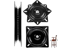 AKOLAFE 2 Stück Drehbeschlag Schwerlast 360 Drehbar Drehlager Schwerlast 200kg 6 Zoll/153mm Drehlager Drehplatte 360 Grad Edelstahl Drehkonsole Schwarz Drehteller für Stuh, Hocker, Bücherregale, Tisch