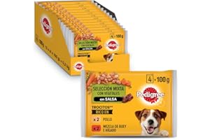 Pedigree Comida Húmeda para Perros Sabor Pollo y Buey con Verduras en Salsa, Multipack (13 Packs x 4 bolsitas x 100g)