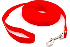 CICIING Schleppleine 5m für Hunde, Wasserdicht Hundeleine mit Handschlaufe und 360° Karabiner, Robuste Ausbildungsleine Schleppleine für Mittlere Große Kleine Hunde (Rot)