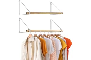 IBUYKE Kleiderstange Wandmontage-Wand Kleiderständer,Flur Möbel im Industrial Stil,Moderne Garderobenstange, Gaderobenstange für Schlafzimmer Badezimmer Balkon Indoor Outdoor,TYJ005W-2
