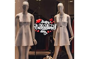 kina UVSV0035 Vetrofania per festa San Valentino su PVC Trasparente - Misura Foglio 45x35 cm Decorazioni Adesive per Vetrine di Negozi
