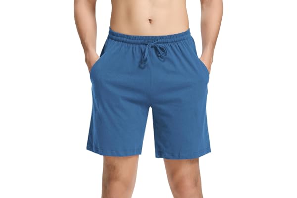 Aseniza Pyjamasbyxor för män, korta bomullsbermuda sovshorts, pyjamasbyxor, Shorty sommar, sovbyxor, fritidsbyxor för män
