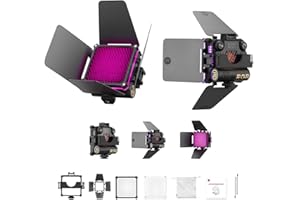 ZHI YUN ZHIYUN Fiveray M20C Combo 20W RGB luz de cámara portátil, 4500mAh Recargable a Todo Color LED fotografía luz TLCI 96+ CRI 94+ CCT 2500K-10000K con 9 Efectos de luz, Soporte de atracción magnética