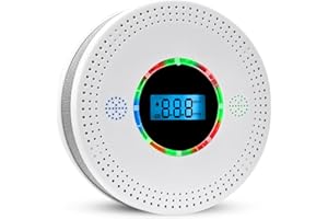ZITUSO Combination Carbon Monoxide Detector&Smoke alarm with Digital Display,Smoke Alarm & Carbon Monoxide Detectors Replaceable Battery with Dual Sensor,CO Detectors for Home office(Batteries not included)