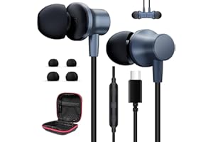 ASKUBSKU Auriculares USB C para Xiaomi POCO X6 Pro 14 13 Pad 6 5,Magnéticos Cancelación Ruido Estéreo Tipo C Audifonos con Cable Micrófono para Galaxy A55 A35 A34 A54 5G iPhone 16 15 Pro Samsung A53 Pixel 9 8a