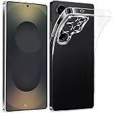 GGM GİYİM & AKSESUAR Şeffaf Silikon Kılıf Şok Emici &Ouml;zellikli Full Kasa Koruma Sağlayan Şeffaf Kılıf Galaxy S25 Ultra ile Uyu