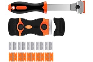 XIHXWL Glass Scraper Tool, 2 Pack Window Scraper Cleaning Tool for Removing Window Decals, Stickers, Labels, Paint and Wallpaper – Multi-Purpose Glass and Ceramic Hob Scraper