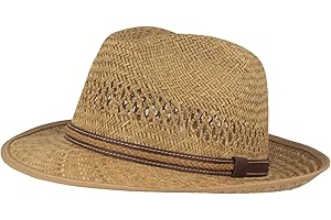 HUT BREITER Breiter Chapeau de Soleil en Paille Bogart Chapeau d'été Tissée à la Main 100% Paille - Unisexe - Matériau Léger - Confortable et Durable - Doux pour la Peau, Naturel