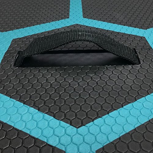 AQUAPARX SUP 335 x 76 x 14 cm Inflatable Isup Aufblasbar Alu-Paddel Marin Rucksack Pumpe Stand Up Paddle Board Set Aqua , türkis-blau/Schwarz - 8