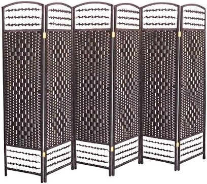 Ballino 6 Panel Folding Room Divider, Wall Privacy Screen Protector, Hinged Living Room Bedroom Partition, 8 x 42 x 172 cm (LTP-034 White)