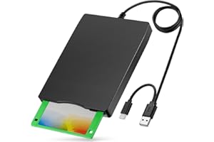 YEY External USB 3.5-inch USB Floppy Disk Reader 1.44 MB FDD Portable Floppy Disk for PC Laptops Windows/XP/7/8/10/11 Plug and Play, also for iMac and MacBook Pro (Black)