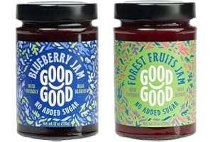KETONICO GoodGood Pack 2x Mermelada de Frutos del Bosque + Arándanos, Sin Gluten, Sin Lactosa, Vegano, Certificado Keto