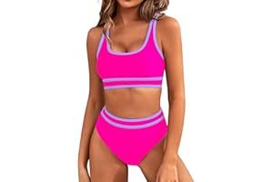 Genfien Traje de Baño para Mujer Conjunto de Bikini Push Up Cintura Alta Bikini Sexy Control de Vientre de Bikini Deportivo