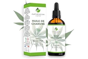 HUILE DE CHANVRE 100% BIO NATUROLEUM, pressée à froid, Pure et Naturelle - Extra Vierge - Soin nourrissant pour Cheveux et Peau (100 ml)