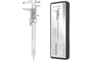 Proster Suwmiarka z noniuszem 6 cali/150 mm suwmiarka cyfrowa frakcje/cal/suwmiarka metryczna narzędzie pomiarowe korpus ze stali nierdzewnej/srebrny bardzo duży ekran LCD automatyczne wyłączanie