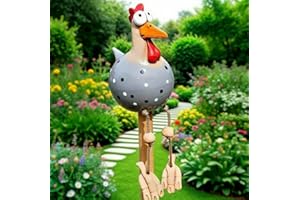 Ruiaqer Statues de Poulet Jardin Décoration en Résine Drôle en Forme de Poule Figurine Animaux Sculptures pour Ja-rdin,Poules en Céramique Décoratives