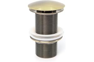 wohnfreuden Pop Up Ablauf-Ventil ohne Überlauf für Waschbecken & Waschtisch - Universal Ablaufgarnitur aus Messing - Abflussgarnitur inkl Dichtungen für Waschschalen aller Art