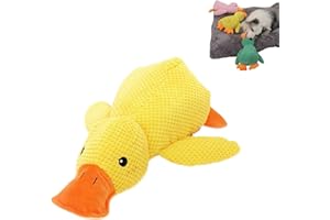 Aizhenqian 2024 New Mellow Yellow Duck Dog Toy Set - Calming Pillow, Squeaky No Stuffing Ducks for Indoor Play - Durable and Plush Puppy Chew Toys