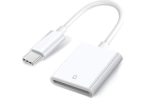 WAHBITE Apple USB C vers carte SD Lecteur de caméra pour iPhone 15/15 Plus/15 Pro/15 Pro Max, MacBook Pro M1 Air, iPad Pro/Air, iMac, Surface, Galaxy S24 (Blanc-1)