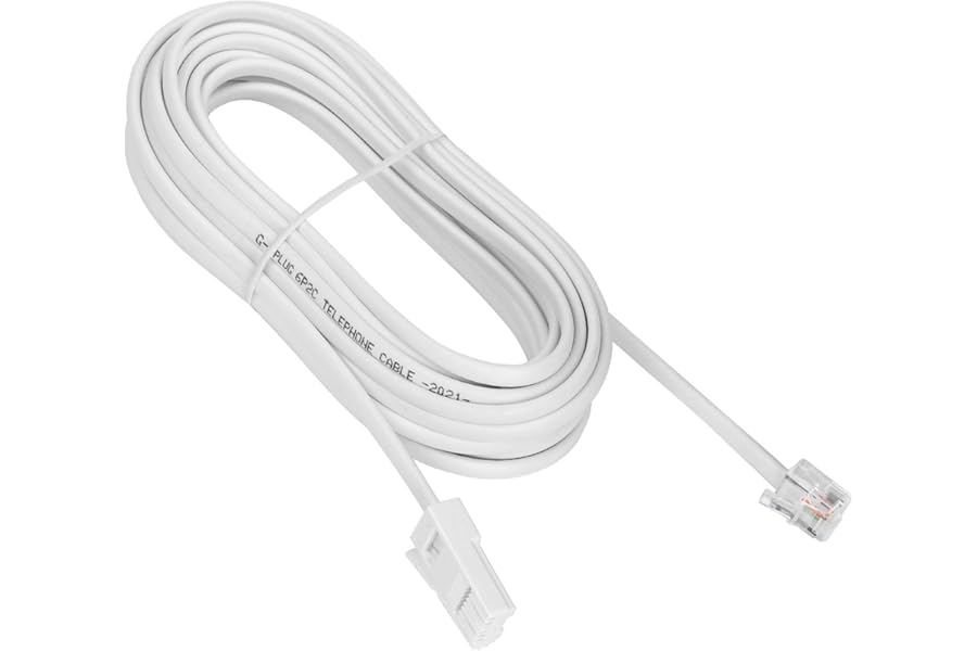 G-PLUG BT to RJ11 Telephone Cable 5m, UK Plug to RJ11 Lead for Landline, Router, Modem, ADSL Broadband, Fax, Sky Box, Virgin Media