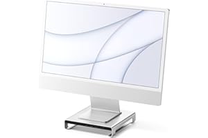 Satechi Type-C Aluminium Monitor Stand Hub avec USB-C Data, USB 3.0, Micro/SD Card Slots & 3.5mm Headphone Jack - Compatible avec Apple Studio Display, 2021 iMac M1, 2019/2017 iMac, iMac Pro (Argent)