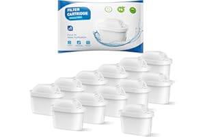 BREAUILL Cartucce Filtro Dell'acqua, Ricambio per Brita Maxtra Pro All-in-1, Maxtra+ Plus, Compatibili con Brita Marella Bollitore, Riducono Odori e Impurità (12)