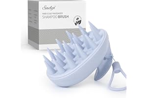 Sndyi Massaggiatore Cuoio Capelluto, Paglia di Grano Spazzola Massaggio Cuoio Capelluto, Spazzola per Shampoo per Pulizia Profonda e Stimola la Crescita Capelli[Bagnato e Secco], Blu Cielo