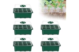 TIANBI Kit de iniciación de semillas, bandeja de estáter de 12 celdas, bandeja de germinación de jardinería, bandeja de semillero, placa de soporte de cultivo de plantas con tapa para el hogar, jardín,