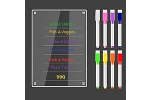 NUOOO Transparenter Acrylkalender 20 x 30cm Magnetische Trocken Abwischbare Acryltafel für Den Kühlschrank Klar Acryl Dry Erase Board mit 8 Markern