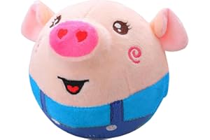 LEVABE Aktives bewegliches Haustier-Plüschspielzeug, Schwein-Plüschspielzeug, sprechendes, singendes, bewegliches weiches Plüschtierspielzeug, Hundetrainingsball, bissfestes Haustierspielzeug
