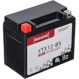 Accurat Motorradbatterie YTX12-BS 12Ah 180A 12V Gel Technologie Starterbatterie in Erstausrüsterqualität zyklenfest sicher la