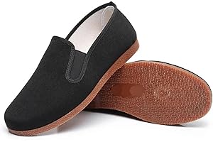 EDAT Schwarze alte Peking-Freizeitschuhe aus Stoff, traditionelle chinesische Kampfkunstschuhe, Herren-Kung-Fu-Wing-Chun-Schuhe