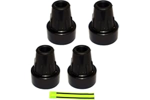 ‎OLANMARP Ossenberg Krückenkapsel 16 mm schwarz + 1 Stück Olanmarp Klettarmband mit Streifen (4 Stück Krückenkapsel)