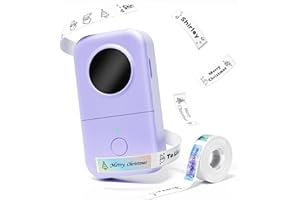 Phomemo D30 Label Maker, Bluetooth Label Maker Machine with Tape, Portable Thermal Label Printer,Sticker Printer For Home Office Kitchen Organizing, Compatible With Smartphones and Tablets - Violet